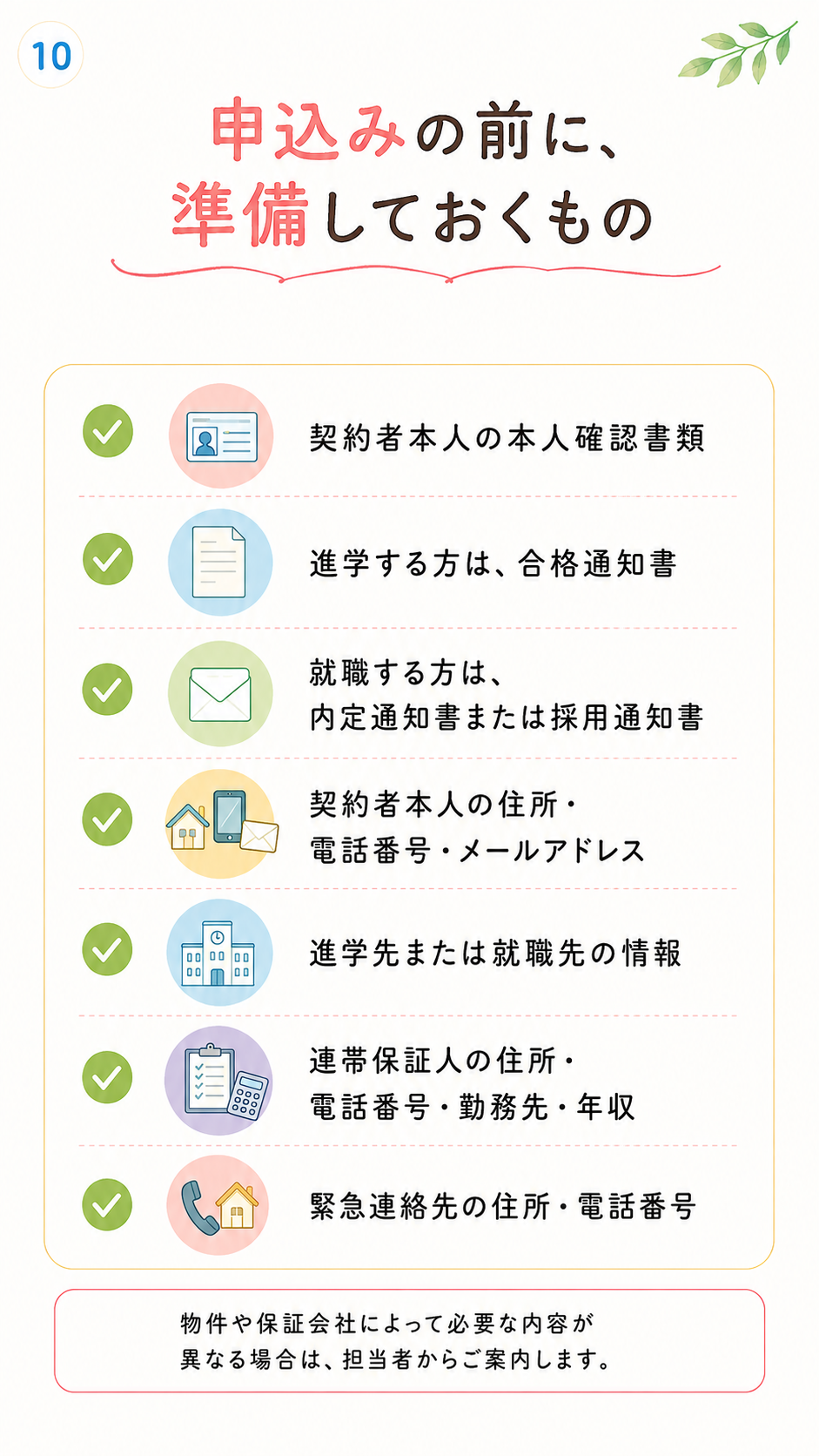 引越し準備ガイド 10ページ目